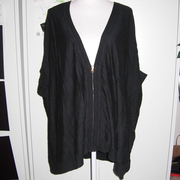 Gaiam Black Coccoon Zip Front Oversized Cardigan S/M - Picture 1 of 3